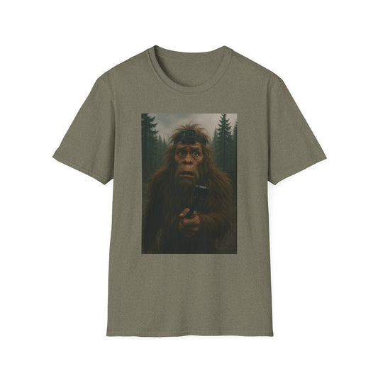 Bigfoot Vlog Explorer Unisex Softstyle T-Shirt, Vintage Nature Tee, Adventure Shirt, Gift for Outdoor Lovers, Hiking Apparel